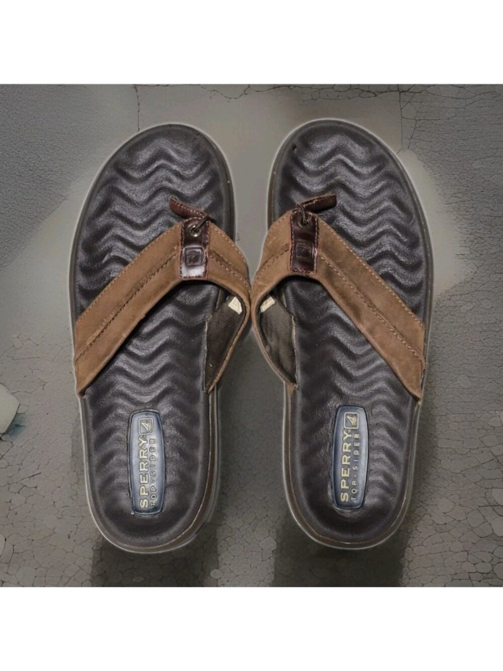 Sperry Top Sider  Casual Summer Sandals Brown Flip Flops Men's Size 11